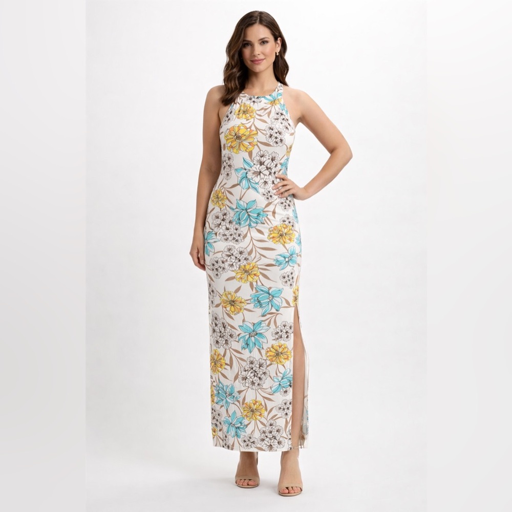 ASOS Floral Maxi Dress with Halter Neck